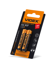 Батарейка солевая Videx R03P/AAA 2шт SMALL BLISTER (R03P/AAA 2pcs SB) в Днепре