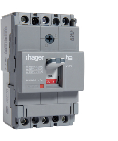 Автоматичний вимикач Hager x160, In=50А, 3п, 18kA (HDA050L) в Днепре