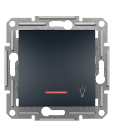 Кнопочный выключатель Schneider Electric Asfora с символом &quot;Свет&quot; с подсветкой антрацит EPH1800171 в Днепре