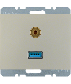 Розетка Berker K.5 USB/Mini Jack 3.5 мм нержавеющая сталь 3315397004 в Днепре