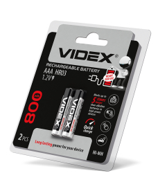 Аккумуляторы Videx HR03/AAA 800mAh double blister/2шт (HR03/800/2DB) в Днепре