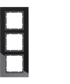 Рамка Berker B.7 трёхместная стекло черная 10136616 в Днепре