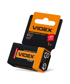 Батарейка солевая Videx 6F22/9V (Крона) 1шт SHRINK CARD (6F22-9V-SC) в Днепре