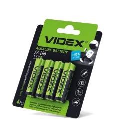 Батарейка щелочная Videx LR6/AA 4шт Blister Card (LR6/AA 4pcs BC) в Днепре