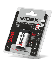 Аккумуляторы Videx 6HR61 300mAh blister/1шт (6HR61/300/1DB) в Днепре