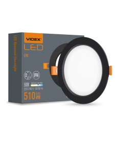 LED світильник VIDEX вбудований круглий 6W 5000K Black (VL-DLBR-065B) в Днепре