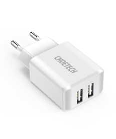 Сетевое зарядное устройство для Choetech 2 USB, 5V/2A C0030EU-WH в Днепре
