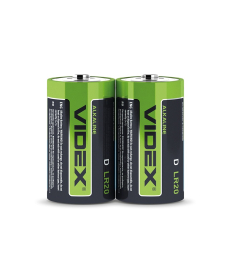 Батарейка щелочная Videx LR20/D 2шт SHRINK (LR2O/D 2pcs S) в Днепре