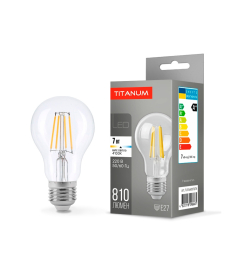 LED лампа TITANUM Filament A60 7W E27 4100K (TLFA6007274) в Днепре