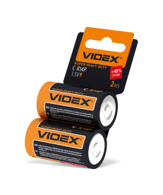 Батарейка солевая Videx R14P/C 2шт SHRINK CARD (R14P/C 2pcs SС) в Днепре
