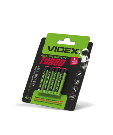 Батарейка щелочная Videx LR03/AAA Turbo 4шт BLISTER (LR03T/AAA 4B) в Днепре