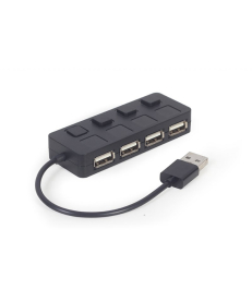 Хаб Gembird на 4 порта USB 2.0, с выключателями, пластик, черный UHB-U2P4-05 в Днепре