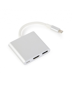 Адаптер-переходник Cablexpert USB-C на HDMI/USB 3.0/USB-C A-CM-HDMIF-02-SV в Днепре