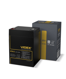 Акумулятор свинцево-кислотний Videx 6FM4.5 12V/4.5Ah color box 1 (6FM4.5 1CB) в Днепре