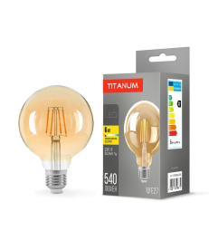 LED лампа TITANUM Filament G95 6W E27 2200K бронза (TLFG9506272A) в Днепре