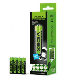 Батарейка щелочная Videx LR03/AAA 4шт SHRINK (LR03/AAA 4pcs S) в Днепре