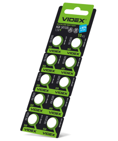 Батарейка часовая Videx AG 8/LR1120 BLISTER CARD 10 шт (AG8/10B/1.5V) в Днепре