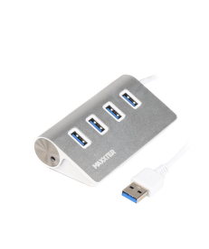 Хаб USB Maxxter 3.0 Type-A на 4 порта, металл, серебристый HU3A-4P-01 в Днепре