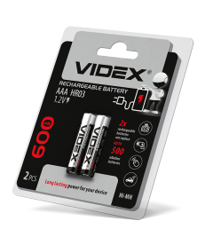 Акумулятори Videx HR03 / AAA 600mAh double blister/2шт (HR03/600/2DB) в Днепре