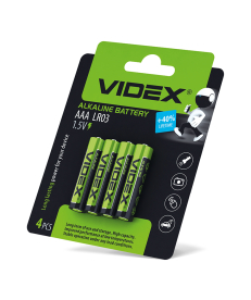 Батарейка щелочная Videx LR03/AAA 4шт Blister Card (LR03/AAA 4pcs BC) в Днепре