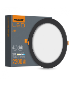 LED світильник VIDEX вбудований круглий 20W 5000K Black (VL-DLBR-205B) в Днепре