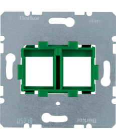 Опорная пластина для модульных разъемов Berker двукратная с зеленой вставкой 454104 в Днепре