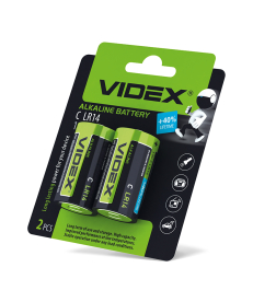 Батарейка щелочная Videx LR14/C 2шт BLISTER CARD (LR14/C 2pcs BC) в Днепре