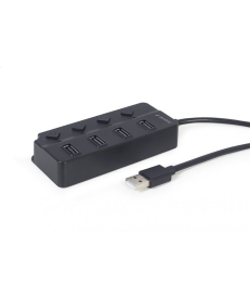 Хаб Gembird на 4 порта USB 2.0, с выключателями, пластик, черный UHB-U2P4P-01 в Днепре