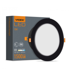 LED світильник VIDEX вбудований круглий 15W 5000K Black (VL-DLBR-155B) в Днепре