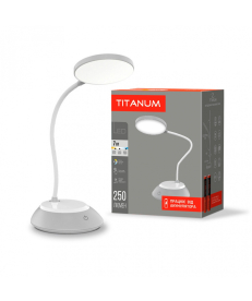 LED лампа акумуляторна з USB настільна TITANUM TLTF-022G 7W 3000-6500K сіра в Днепре