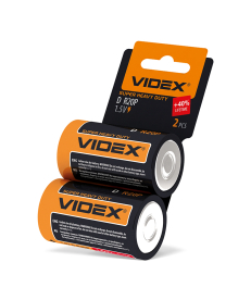 Батарейка солевая Videx R2OP/D 2шт SHRINK CARD (R2OP/D 2pcs SC) в Днепре