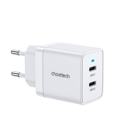 Мережевий зарядний пристрій Choetech 2 USB-C, 40Вт, PD/QC/PPS Q5006-EU-WH в Днепре