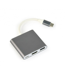 Адаптер-переходник Cablexpert USB-C на HDMI/USB 3.0/USB-C A-CM-HDMIF-02-SG в Днепре
