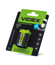 Батарейка щелочная Videx 6LR61/9V (Крона) 1шт BLISTER (6LR61/9V/B) в Днепре
