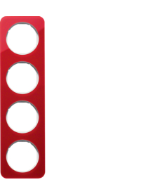 Рамка Berker R.1 четырёхместная красный прозрачный/полярная белизна 10142349 в Днепре