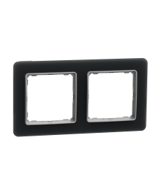 Рамка Schneider Electric Sedna Elements двухместная чёрное матовое искусственное стекло SDD362802 в Днепре