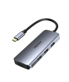 Док станція Choetech USB-C 7-в-1 (HDMI/PD/картридер/USB-A / USB-C), алюміній HUB-M19-GY в Днепре