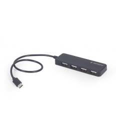 Хаб Gembird Type-C на 4 порта USB 2.0, пластик, черный UHB-CM-U2P4-01 в Днепре