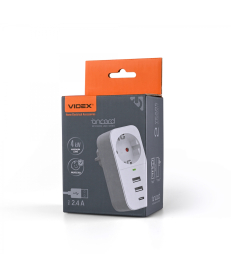 Мережевий адаптер VIDEX ONCORD з/з 1п 2.4A 2USB+USB-C White (VF-AD1G2U1C-W) в Днепре