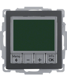 Терморегулятор Berker Q.1/Q.3/Q.7 с таймером с дисплеем 8А/250В антрацит 20446086 в Днепре